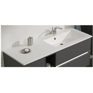 Pelipal Serie 6010 (Solitaire) Mineralmarmor-Waschtisch 133 cm, Becken rechts MMWT54-1330-R, Badkeramik, weiß