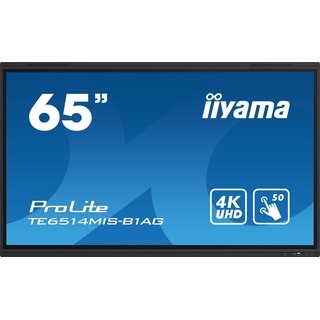 iiyama TE6514MIS-B1AG Signage-Display Interaktiver Flachbildschirm 165,1 cm (65" ) LCD WLAN 435 cd/m2 4K Ultra HD Schwarz Touchscreen Eingebauter Prozessor Android 24/7 (TE6514MIS-B1AG)