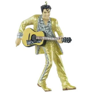 Kurt Adler Elvis Presley in Gold Suit Holding Guitar Christmas Ornament