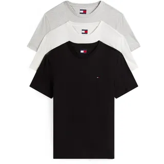 Tommy Hilfiger T-Shirt TOMMY JEANS "TJM EXTRA SLIM 3 PACK", Herren, Gr. 3XL, schwarz (schwarz, lt grau htr, ecru), Single Jersey, Obermaterial: 100% Baumwolle, slim fit normal, Rundhals, eingesetzt abgesteppte Kante, Shirts T-Shirt, Mit Rundhalsausschnitt