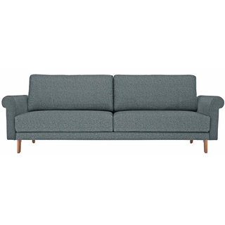 hülsta sofa 2-Sitzer hs.450, modern Landhaus, Füße in Nussbaum, Breite 168 cm blau|grau