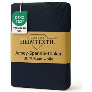 EXKLUSIV HEIMTEXTIL Marke Jersey Spannbettlaken 90-100x200 cm Anthrazit | COMFORT 100% Baumwolle - 140 gsm - Oeko - Tex Zertifiziert - Steghöhe 30 cm - geeignet für Matratzenhöhe 25 - 30 cm