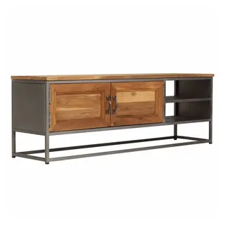 vidaXL TV-Schrank Recyceltes Teak und Stahl 120 x 30 x 40 cm Braun Holz