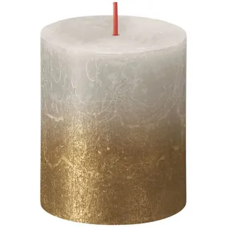 Bolsius Stumpenkerze Sunset 8 cm sandgrau/gold