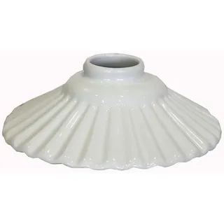 Ersatz-Lampenschirm aus weißer Keramik mit weißem Rand für Kronleuchter klassischer Landhausstil - 20 cm 100% Made in Italy