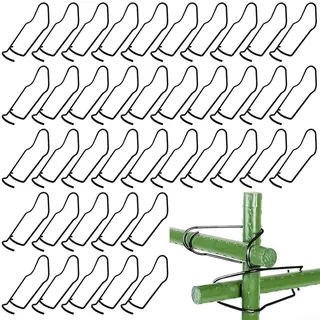 HOHOVYVY Tonkinklammern,Rankhilfe Bambus,Metall Pflanzengitter Verbindungsschnallen 50 Stück Rankgitter Verbinder Klammern Für Pflanzenkäfig(11mm)