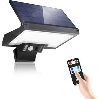JESLED Solarleuchten für Außen, 108LEDs Solarlampen für Außen mit Bewegungsmelder, 4 Modi led Solar Strahler außen, IP65 Wasserdichte Solar Lampe Outdoor für Garten Innenhöfe Garage