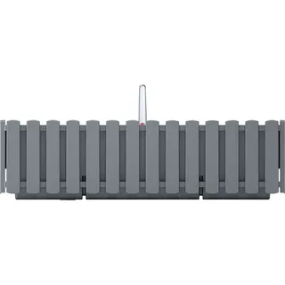 nabbi Selbstbewässernder Balkonkasten aus Kunststoff DDEF600W 58 cm - grauer Stein - Silber
