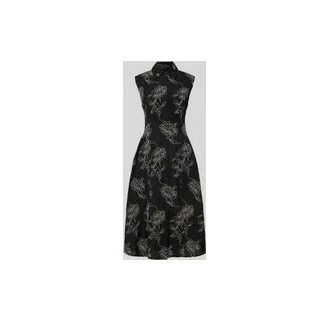 Hemdblusenkleid im Allover-Look Modell 'CATARINA', Black, M