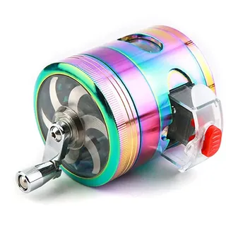 Kräutermühle Regenbogen Gewürzmühle 4-in-1 Handgekröpfte Mühle mit Kurbel und Schublade für getrocknete Gewürze, Kräuter, Gewürze