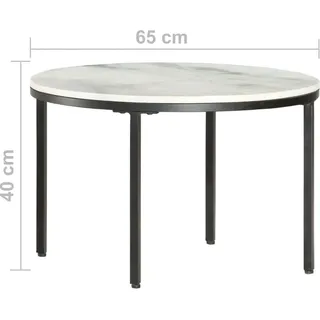 furnicato Couchtisch, Weiß, Stein, 65x40x65 cm, Wohnzimmer, Wohnzimmertische, Couchtische
