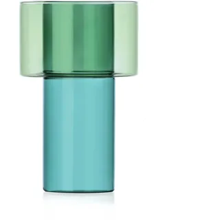 Ichendorf Milano Vase A, Kollektion Boreale, H20,5 cm, Petrol - Grün, Borosilikatglas, handgefertigt