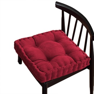 Dickes Baumwoll-Sitzkissen, bequeme Sitzpolster, extra feste Matratzenkissen, Bodenkissen für Esszimmer/Küche/Terrasse/Stuhl (40 x 40 cm, rot)