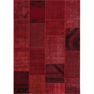 Vintage Teppich Patchwork 200 x 300 cm Mischgewebe Rot