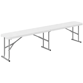 COSTWAY Gartenbank, Bierbank klappbar, Klappbank, Sitzbank 182cm weiß