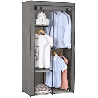 Idimex Stoffkleiderschrank Adam 88,5 x 169 x 46 cm Grau