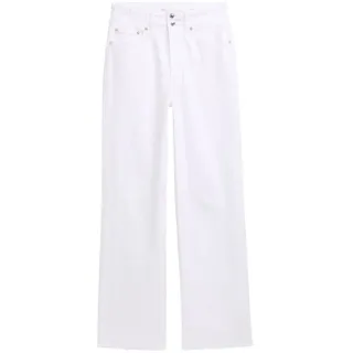 Tom Tailor DENIM Damen Wide Leg Jeans mit High Waist, weiß, Uni, Gr. M