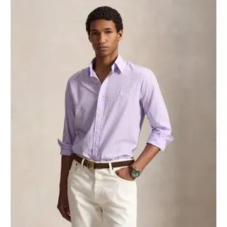 Polo Ralph Lauren für Herren. 710B15595012 Tailliertes Hemd aus Popeline mit lila Streifen (M), Lässig, Flieder, Baumwolle, Langarm