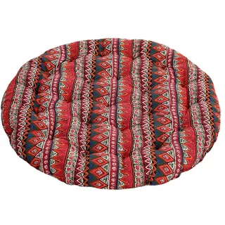 LZTENRETO Große Bodenkissen,Rund Leinen Futon-Kissen Japanischer Stil Getuftet Boden-Kissen Meditations-Kissen für das Sitzen auf dem Boden Fenster-Kissen für Yoga Sofa Balkon (Rot-1,45x45x6cm)