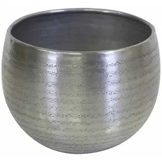 Casa Moro Pflanzkübel Orientalischer Blumentopf Almeria Silber Aluminium gehämmert (Übertopf - Pflanzentopf - Pflanztopf), Kunsthandwerk - mit Hammerschlag verziert silberfarben 20 cm x 16 cm