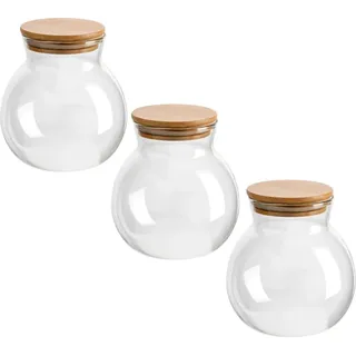 gouveo Vorratsglas Kugelform 1000 ml 3 St.