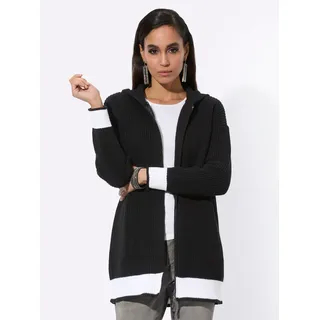 CREATION L Strickjacke in Schwarz-Weiß 40