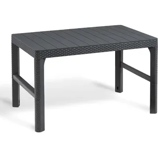 Allibert Lyon Lounge Tisch anthrazit, Gartentisch, höhenverstellbar, Esstisch - Rattanoptik, Outdoor