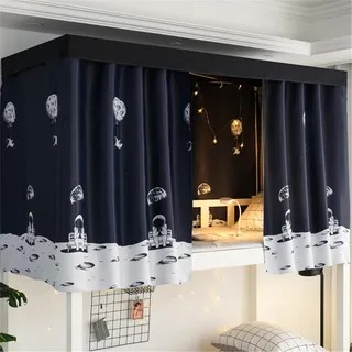 SXTYYH Verdickte Verdunkelungsvorhänge 3-Lagige Bettvorhang Hochbett Privatsphäre Hochbettvorhänge for Oben Und Unten, Schlafsaal Einzelbett Vorhang Hochbett(Curtain*1,1.2M_J)
