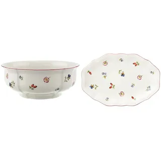Villeroy & Boch Petite Fleur Schüssel rund, Premium Porzellan & h Petite Fleur Beilagenschale, Premium Porzellan, 24 cm