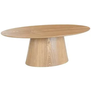 Mid.you Couchtisch, Eiche, Holz, Holzwerkstoff, Eiche, furniert, oval, Säule, 110x40x60 cm, Wohnzimmer, Wohnzimmertische, Couchtische
