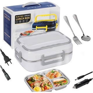iceagle Elektrische Lunchbox Elektrische Lunchbox Speisenwärmer Auto Bento Heizung, Innenbehälter aus Edelstahl, Autostrom verfügbar weiß