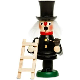 SIKORA Mini Räuchermännchen aus Holz Räucherfigur Deko Weihnachtsfigur - RM-G, Farbe/Modell:G2 Schornsteinfeger schwarz, Höhe in cm:Höhe ca. 12 cm