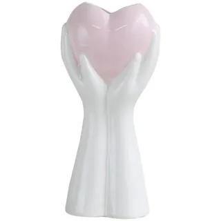 Herzförmige Keramikvase für Blumen, handgehaltene herzförmige Vase, Blumenvasen für Dekoration, Wohnzimmer, Zuhause, Büro, Hochzeit (Rosa)