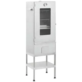 vidaXL Räucherofen mit Tisch silber