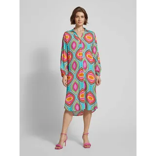Midikleid mit Tunikakragen, Ocean, 38