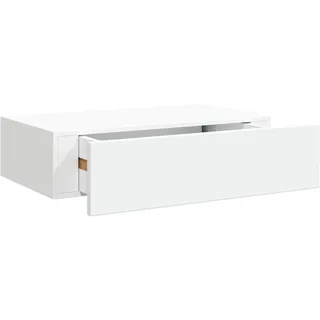 vidaXL Wandregal mit Schublade 40 x 23,5 x 10 cm Weiß