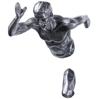 Pevfeciy Wand deko Skulptur Wohnzimmer wanddeko modern Wandschmuck Männer Figur Statue 3D Wandskulpturen Climing Statue,Kunst Wandbehang Skulptur Deko Wohnzimmer Hintergrund Wanddekoration