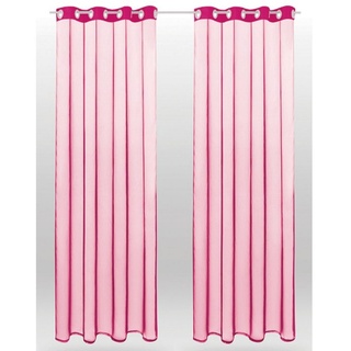 Vorhang, Bestlivings, Ösen (2 St), transparent, Voile, Gardinenset "Transparent" (2 Ösenschals) rosa 140 cm x 175 cm