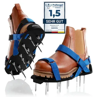 Briliantwerk Briliantwerk® Nagelschuhe für Rasen | Rasenlüfter Schuhe | Estrichschuhe | Rasenbelüftungsschuhe mit Klettverschluss | Aerifizierer zum Rasen belüften und Vertikutieren | zwei Nagellängen