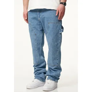 DAILY COTTON Straight-Jeans DCPONTON Herren Lange Carpenter Hose Jeans Straight-Fit Loose-Fit blau 29