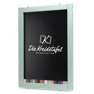 Rustikale Tafel Kreidetafel Wandtafel Küchentafel mit Holzrahmen zur Beschriftung mit Kreide im Landhausstil in verschiedenen Größen und Farben (Zartgrün, 50x70cm)