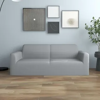 Möbel Stretch Sofahusse 2-Sitzer Grau Polyester-Jersey - Hussen &19003 - Grau