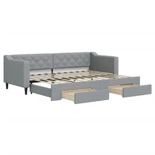 vidaXL Tagesbett Ausziehbar mit Schubladen Hellgrau 80x200 cm Stoff1898702