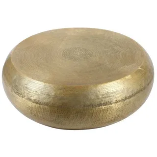 Casa Moro Couchtisch Sofatisch Couchtisch Gold Tisch Aluminium (Boho Chic Lounge Wohnzimmer-Tisch, 1-St., 1 Tisch), Durchmesser ca. Ø 98 cm aus Aluminium gehämmert, TSV8020 goldfarben