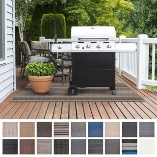 Floordirekt Grillmatte Bodenschutz Grillteppich, Grillunterlage, Grillschutzmatte für Gasgrill & Holzkohlegrill für Outdoor und Garten - 90 x 180 cm Asti