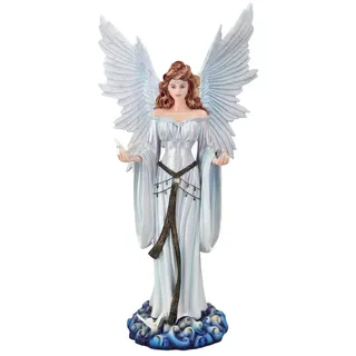 Figuren Shop GmbH Fantasy-Figur Engelfigur mit Tauben - Himmelsfrieden - Fantasy Engel Dekofigur bunt