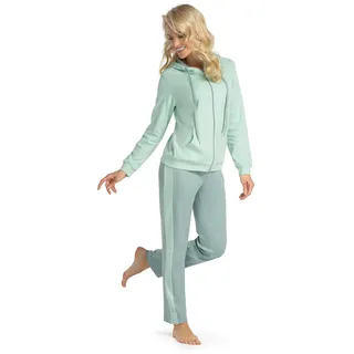 Consult-Tex Damen Pyjama Freizeitanzug Hausanzug Homewear Suit Jogginganzug Pyjama Baumwolle/PE Reißverschluß DW770L 44-46 - 44-46