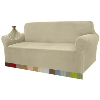 LuxusKollektion Hängedekoration Sofabezug Jacquard Stretch Sofahusse Sofaüberwurf 3 Sitzer Khakifarbe