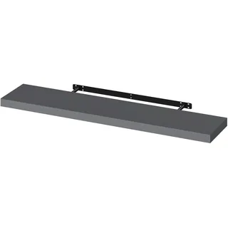 Woltu Wandboard Bücherregal 110 x 22,9 x 3,8 cm Dunkel Grau