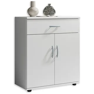 Stella Trading Livetastic Kommode Weiß Kunststoff, 1 Fächer, 1 Schubladen, 60x70x30 cm Beimöbel erhältlich, Wohnzimmer, Kommoden - Sideboards, Kommoden
